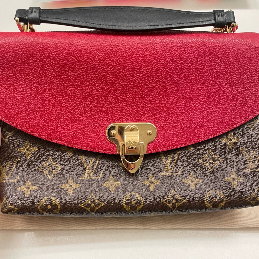Louis Vuitton Monogram Saint Placide red bag with black handle - GREAT CONDITION